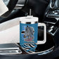 Botswana Independence Day Tumbler With Handle Flying Dove Graphic Zebra Portrait Flag Map