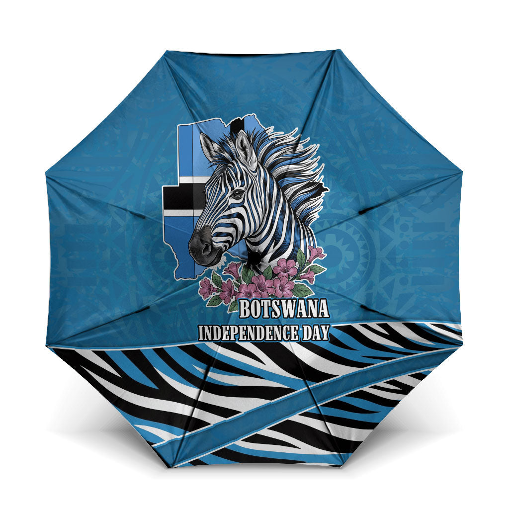 Botswana Independence Day Umbrella Flying Dove Graphic Zebra Portrait Flag Map
