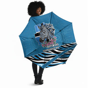 Botswana Independence Day Umbrella Flying Dove Graphic Zebra Portrait Flag Map