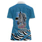 Botswana Independence Day Women Polo Shirt Flying Dove Graphic Zebra Portrait Flag Map