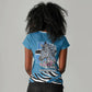 Botswana Independence Day Women V-Neck T-Shirt Flying Dove Graphic Zebra Portrait Flag Map