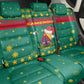 Cameroon Christmas Back Car Seat Cover Coat of Arms Santa Hat and Stars Motif - African Pride