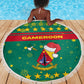 Cameroon Christmas Beach Blanket Coat of Arms Santa Hat and Stars Motif - African Pride