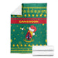 Cameroon Christmas Blanket Coat of Arms Santa Hat and Stars Motif - African Pride