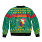 Cameroon Christmas Bomber Jacket Coat of Arms Santa Hat and Stars Motif - African Pride