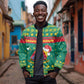 Cameroon Christmas Bomber Jacket Coat of Arms Santa Hat and Stars Motif - African Pride