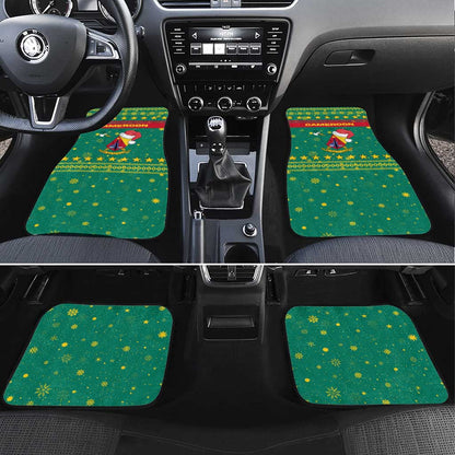 Cameroon Christmas Car Mats Coat of Arms Santa Hat and Stars Motif - African Pride