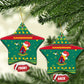 Cameroon Christmas Ceramic Ornament Coat of Arms Santa Hat and Stars Motif - African Pride