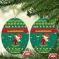 Cameroon Christmas Ceramic Ornament Coat of Arms Santa Hat and Stars Motif - African Pride
