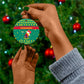 Cameroon Christmas Ceramic Ornament Coat of Arms Santa Hat and Stars Motif - African Pride