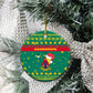 Cameroon Christmas Ceramic Ornament Coat of Arms Santa Hat and Stars Motif - African Pride