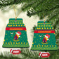 Cameroon Christmas Ceramic Ornament Coat of Arms Santa Hat and Stars Motif - African Pride