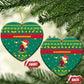 Cameroon Christmas Ceramic Ornament Coat of Arms Santa Hat and Stars Motif - African Pride
