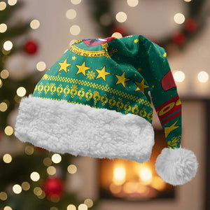 Cameroon Christmas Santa Hat Coat of Arms Santa Hat and Stars Motif - African Pride