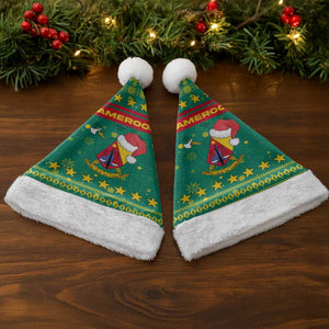 Cameroon Christmas Santa Hat Coat of Arms Santa Hat and Stars Motif - African Pride
