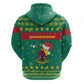Cameroon Christmas Hoodie Coat of Arms Santa Hat and Stars Motif - African Pride