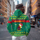 Cameroon Christmas Hoodie Coat of Arms Santa Hat and Stars Motif - African Pride