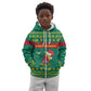 Cameroon Christmas Kid Hoodie Coat of Arms Santa Hat and Stars Motif - African Pride