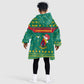 Cameroon Christmas Kid Wearable Blanket Hoodie Coat of Arms Santa Hat and Stars Motif - African Pride