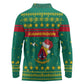 Cameroon Christmas Long Sleeve Polo Shirt Coat of Arms Santa Hat and Stars Motif - African Pride