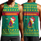 Cameroon Christmas Men Tank Top Coat of Arms Santa Hat and Stars Motif - African Pride