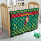 Cameroon Christmas Quilt Coat of Arms Santa Hat and Stars Motif - African Pride