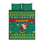 Cameroon Christmas Quilt Bed Set Coat of Arms Santa Hat and Stars Motif - African Pride