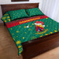 Cameroon Christmas Quilt Bed Set Coat of Arms Santa Hat and Stars Motif - African Pride