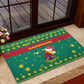 Cameroon Christmas Rubber Doormat Coat of Arms Santa Hat and Stars Motif - African Pride