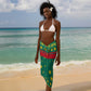Cameroon Christmas Sarong Coat of Arms Santa Hat and Stars Motif - African Pride