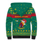 Cameroon Christmas Sherpa Hoodie Coat of Arms Santa Hat and Stars Motif - African Pride