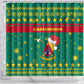 Cameroon Christmas Shower Curtain Coat of Arms Santa Hat and Stars Motif - African Pride