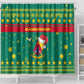 Cameroon Christmas Shower Curtain Coat of Arms Santa Hat and Stars Motif - African Pride