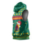 Cameroon Christmas Sleeveless Hoodie Coat of Arms Santa Hat and Stars Motif - African Pride