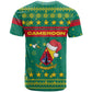 Cameroon Christmas T shirt Coat of Arms Santa Hat and Stars Motif - African Pride
