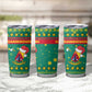 Cameroon Christmas Tumbler Cup Coat of Arms Santa Hat and Stars Motif - African Pride