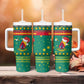 Cameroon Christmas Tumbler With Handle Coat of Arms Santa Hat and Stars Motif - African Pride