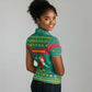 Cameroon Christmas Women Polo Shirt Coat of Arms Santa Hat and Stars Motif - African Pride