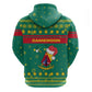 Cameroon Christmas Zip Hoodie Coat of Arms Santa Hat and Stars Motif - African Pride