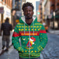 Cameroon Christmas Zip Hoodie Coat of Arms Santa Hat and Stars Motif - African Pride
