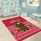 Cameroon Christmas Area Rug Snowflake Pattern Traditional Santa and Map Motif - African Pride