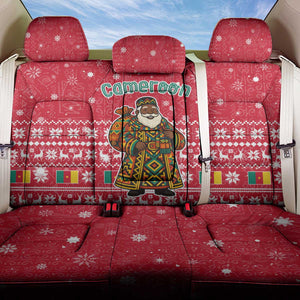 Cameroon Christmas Back Car Seat Cover Snowflake Pattern Traditional Santa and Map Motif - African Pride