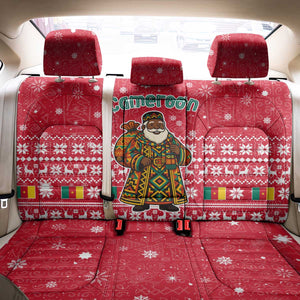 Cameroon Christmas Back Car Seat Cover Snowflake Pattern Traditional Santa and Map Motif - African Pride