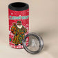 Cameroon Christmas 4 in 1 Can Cooler Tumbler Snowflake Pattern Traditional Santa and Map Motif - African Pride