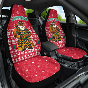 Cameroon Christmas Car Seat Cover Snowflake Pattern Traditional Santa and Map Motif - African Pride