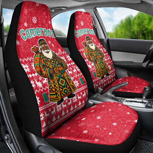Cameroon Christmas Car Seat Cover Snowflake Pattern Traditional Santa and Map Motif - African Pride