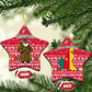 Cameroon Christmas Ceramic Ornament Snowflake Pattern Traditional Santa and Map Motif - African Pride