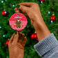 Cameroon Christmas Ceramic Ornament Snowflake Pattern Traditional Santa and Map Motif - African Pride