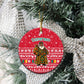 Cameroon Christmas Ceramic Ornament Snowflake Pattern Traditional Santa and Map Motif - African Pride