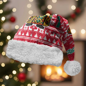 Cameroon Christmas Santa Hat Snowflake Pattern Traditional Santa and Map Motif - African Pride